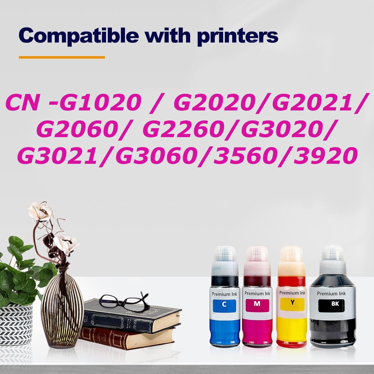 JIMIGO GI71 COMPATIBLE REFILL INK FOR CANON PIXMA G2020, G2021, G2060, G2730, G3020, G3021, G4770, G3770, G1020 PRINTER 4 COLOR (Black / Cyan / Magenta /Yellow)